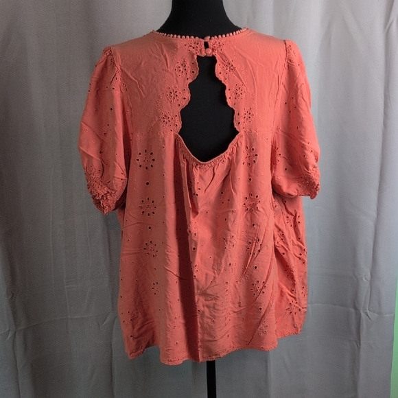 Torrid Orange Flutter Sleeve Blouse Relaxed Fit - Picture 2 of 8